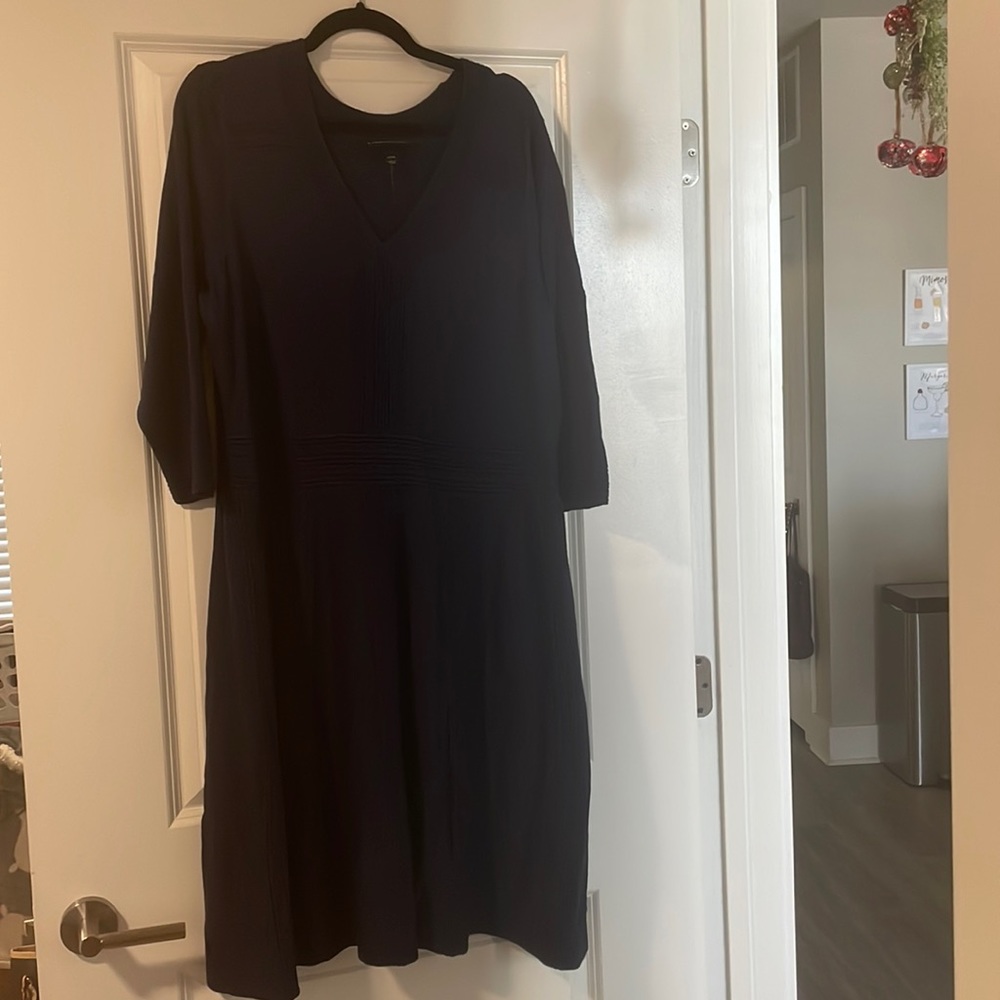 Lane Bryant 3/4 sleeve navy sweater dress